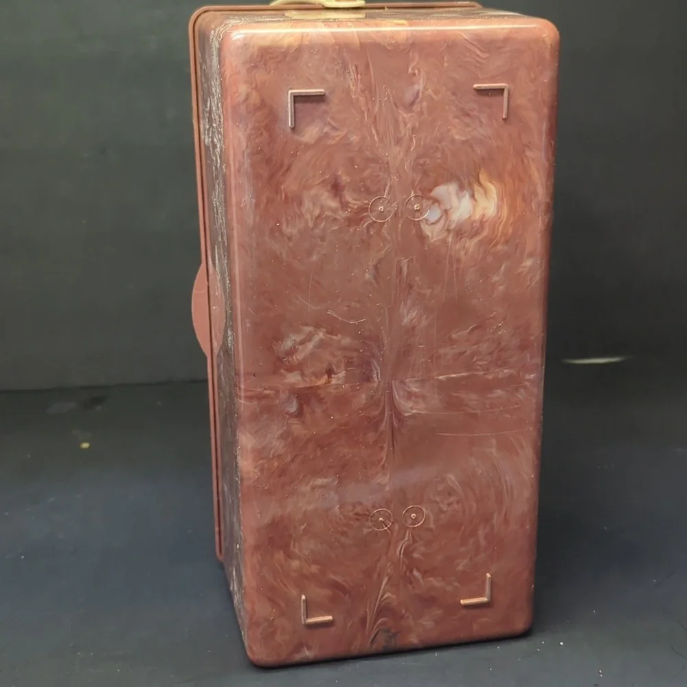 Vintage Marbled Plastic Sewing‎ Caddy Case